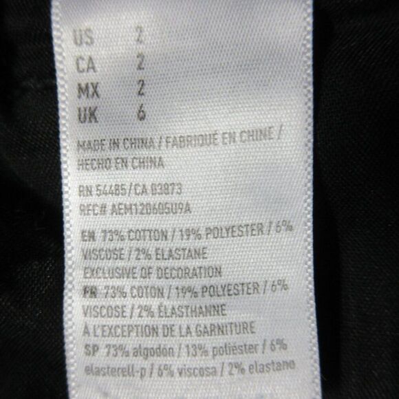 AMERICAN EAGLE Hi-Rise Shortie Womens Size 0 Black Lace Ripped Denim Jean Shorts - Picture 7 of 14